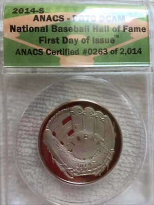 2014 National Baseball HOF Half Dollar PR70 Commemorative Coin, FDOI, New in Box - Image 1 of 4