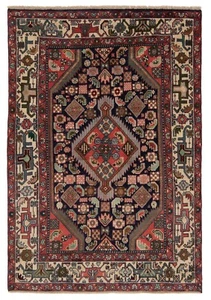 Hamedan Tappeto Persiano Annodato a Mano 153x108 cm-Orient, Tappeto, Blu Notte - Picture 1 of 15