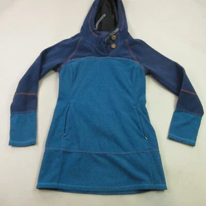 Prana Hoodie Womens Small Long Sleeve Lightweight Hooded Blue Pockets Casual - Picture 1 of 12
