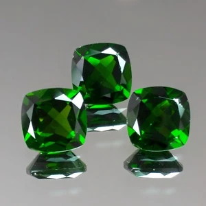 7.04cts 8mm Cushion AAA color Natural Chrome Green Diopside Loose Gemstones - Picture 1 of 3