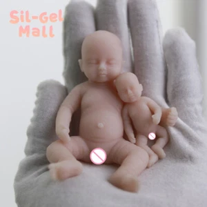 Cute Realistic Reborn Dolls 2PCS/Set Mini 1.9-3.9 inch Full Silicone Baby Dolls - Picture 1 of 11