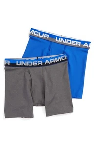 Under Armour 2-Pack Boxer Briefs Blue Grey Boy's Size S L75521 - Picture 1 of 2