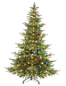 6 Ft Aspen Fir Artificial Christmas Tree with Timer 340 LED Warm White & - Picture 1 of 7
