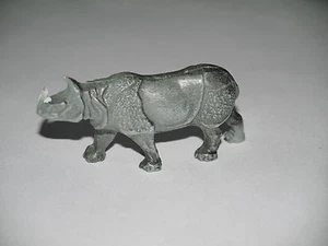 FIGURINE CLAIRET ANIMAUX ZOO RHINOCÉROS GUEULE FERMÉE  - Imagen 1 de 2