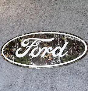 Ford Garage Wall Sign Oval Camo Camouflage Ford Logo Hunter Truck Shop 20x9 - Picture 1 of 4