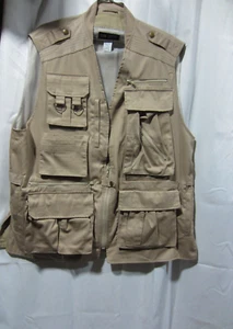 Arrow Fly Fishing Utilitiy Khaki Vest 17 Pockets Sportsman Fly Fish Size Large - Picture 1 of 12