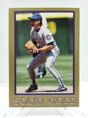 1989/90 Ryne Sandberg Oddball Промо «ЧИСТОЕ ЗОЛОТО» Chicago Cubs Бейсбол MLB HOF - Изображение 1 из 4