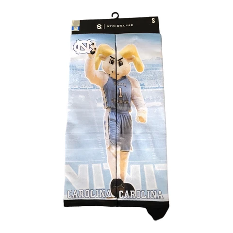 North Carolina Tar Heels UNC Strideline mascot socks Sz S Cover