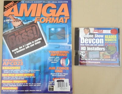 Amiga Format Magazine w/CD ©Feb.1998 Devcon HD Installers POVray3 RayStorm +MORE - Image 1 of 4