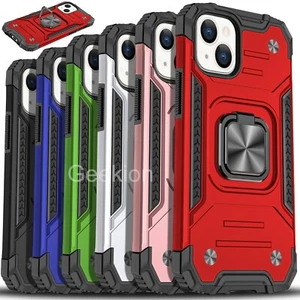 For iPhone 14 13 12 11 Plus Min Pro Max Shockproof Case Kickstand Ring Magnetic - Picture 1 of 49
