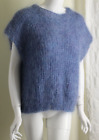 Estate Hairy Hand-Knit Mohair Wool Sz L Blue Purple Sweater Shell Vest Top
