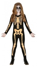 Costume tuta scheletro bambina per travestimento horror