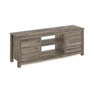 Furinno TV Stand With 2-Doors And 3-Adjustable Shelves Classic 59.1" Rustic Oak - Picture 1 of 4