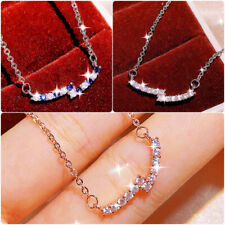 925 Silver Filled Cubic Zircon Necklace Pendant Women Fashion Party Jewelry