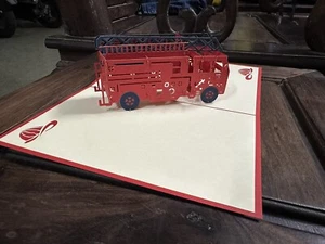 3D Pop Up Feuerwehrauto Karte - Bild 1 von 3