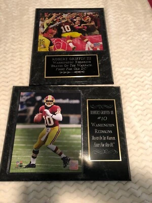 REDSKINS NFL РОБЕРТ ГРИФФИН 2 ФУТБОЛ ФОТО ТАБЛИЧКА REDSKINS RG3 ГОЛОГРАММА - Изображение 1 из 4