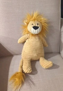 Jellycat Cord braun Löwe Tier Plüschtier sitzend goldene Haare Schwanz EUC - Bild 1 von 7