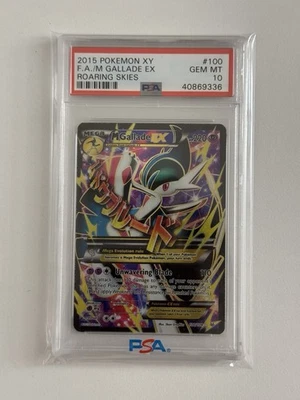 2015 Pokemon Roaring Skies #100 M Gallade EX full Art PSA 10 Gem Mint POP 30 - Image 1 of 2