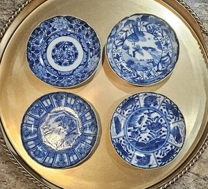 4 Vintage Takahashi "Made In Japan" Blue White Dessert, Bread Plate ￼ - Picture 1 of 6