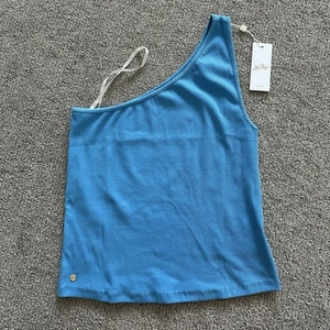 NWT Lilly Pulitzer Gael Knit Top in Lunar Blue Size Large - Picture 1 of 8