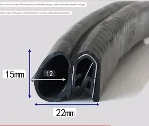 Autotürdichtung Gummikante Kofferraumverkleidung Motorhaube Boot 15mm x 22mm Griffe 1mm bis 5mm - Bild 1 von 4
