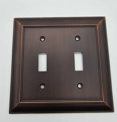 NUEVO Allen + Roth 2 velocidades bronce frotado con aceite oscuro doble palanca placa de pared 0136844 Foto 1 de 4