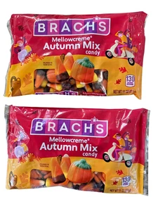 2 sacchetti Brach's Mellowcreme mix autunnale 11 once ogni mais caramella + zucche Halloween - Foto 1 di 2