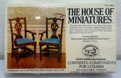 The House of Miniatures #40029 "Silla con brazo Chippendale de pierna recta/circa 1770 Foto 1 de 3