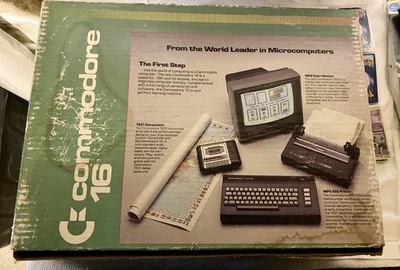 Commodore 16 Computer-Orig Box+Packaging-Manual, Cartridge, Plug, TV/Comp Switch - Image 1 of 4