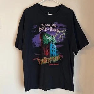 T-shirt Disney vintage Torre del Terrore Twilight Zone Hanes grafica nera XL RARA! - Foto 1 di 7