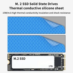 2Pcs 15W M.2 Thermal Pad Conductive Pad Sheet 0.5/1.0/1.5MM Silicon Thermal Pa a - Afbeelding 1 van 15