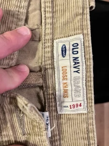 Old Navy hellbraune Cordhose Y2K 36x32 neu Etikett lose Kord Khakis Vintage HOL 04 - Bild 1 von 8