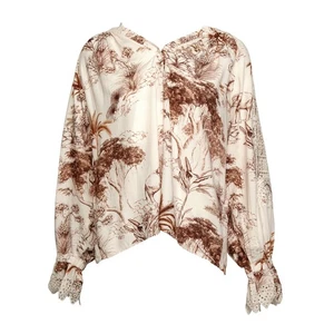 Sandro Paris Women's Shirt Size 3 / L Embroidered SFPTO00398 - Picture 1 of 9