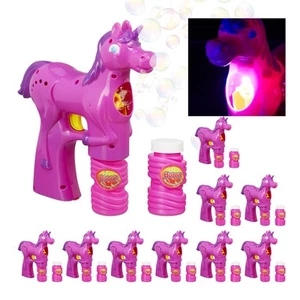 10 x Einhorn Seifenblasenpistole LED Seifenblasen Flüssigkeit Luftblasen Bubbles - Bild 1 von 9