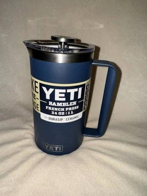 Yeti Rambler 34oz French Press  Twist-to-Lock Lid  NAVY BLUE NEW! - Image 1 of 4