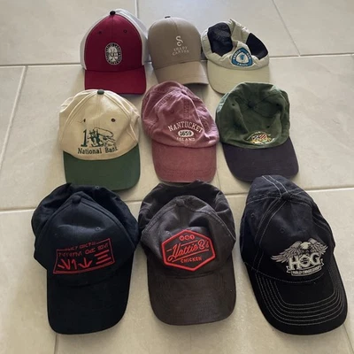 Lote de 9 gorras para hombre multicolores geométricas bordadas ajustables talla única Foto 1 de 4