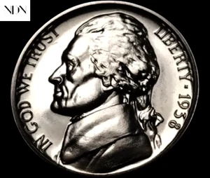 1938 Jefferson Nickel - Gem Proof - geringe Auflage! - Stichtag! - Bild 1 von 4