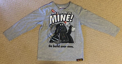 Lego Star Wars Licensed Boys Darth Vader Long Sleeve T-Shirt Top Size 6 Foto 1 de 2