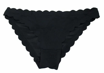 Ropa interior de bikini negra con bordes ondulados talla 4 de H&M para mujer Foto 1 de 4