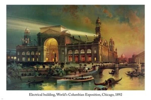 ELECTRICAL BUILDING 1892 World's Columbian Exposition FINE ARTS POSTER 20x30 - Picture 1 of 1