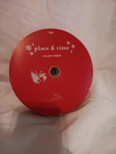 Place and Time Holiday Ribbon, Red with wired edge 1 1/2" x 30 yds - Picture 1 of 8