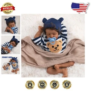 Soft Body Black Reborn Baby Doll Boy - Realistic 18-Inch Companion Playmate - Picture 1 of 11