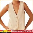V Neck Tank Top Single Breasted Women Vest Crop Top Basic Waistcoat Daily Outfit