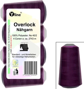 4 Spulen Overlockgarn Nähgarn lila 4x2743m (0,01EUR/10m), 2984 - Bild 1 von 1