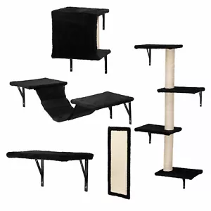 COZIWOW Wall-Mounted All-in-One Cat Tree Cat Tower Scratching Post W/Cat Condo - Picture 1 of 11