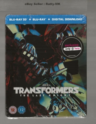 TRANSFORMERS : THE LAST KNIGHT - UK EXCLUSIVE 3D + 2D BLU RAY STEELBOOK - NEW - Image 1 of 4