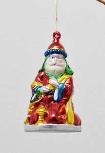 Wise Man Christmas Ornament ~ Plastic ~ Decoration Xmas Mercury Glass Style 6" - Picture 1 of 5