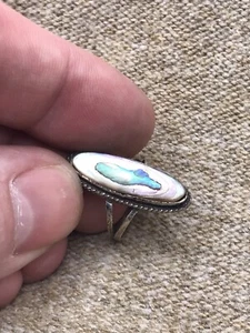 Anillo Boho de Abalón Southwest Vintage Plata Esterlina Talla 4,25 - Imagen 1 de 5