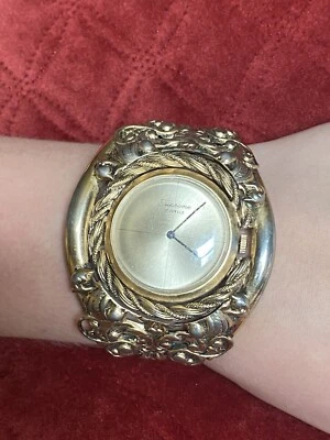 Supreme Illinois watch 17 Jewels Gold Toned Cuff Wind-Up Wristwatch -RARE! WORKS - Image 1 of 4