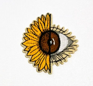 Sunflower Iron-on Patch, Brown Eye Patch, Clothes Patches, Flowers Patches - Picture 1 of 3